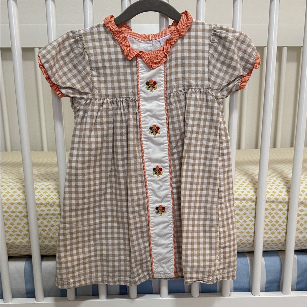 Brown and White Gingham Turkey Dress